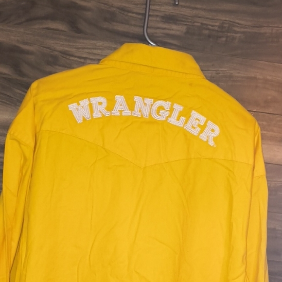🤠 Wrangler Western Spellout Logo Shirt | Yellow | Men's XXL - Picture 7 of 7